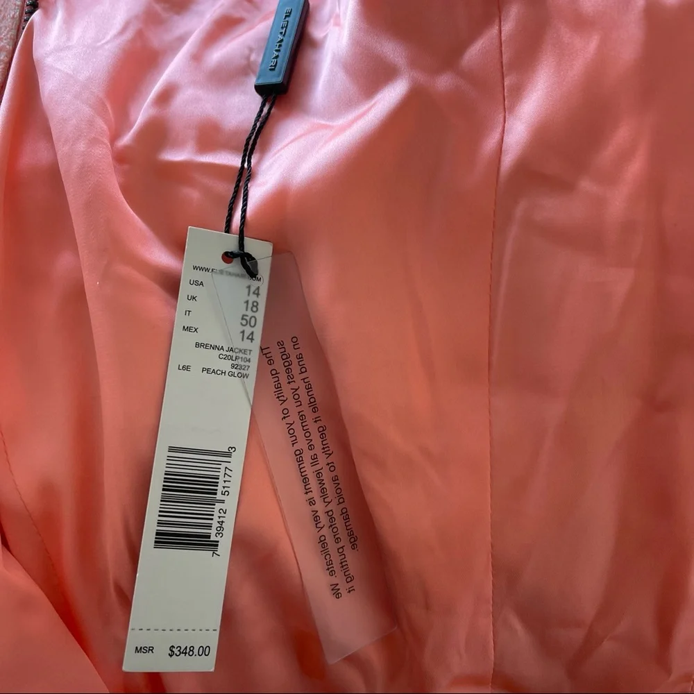 Tweed soft peach zip front jacket - Picture 9 of 9